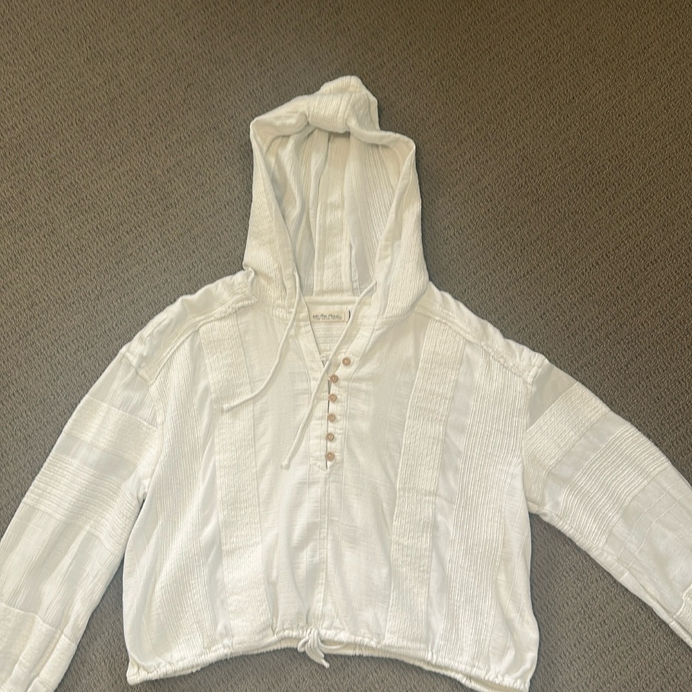 We the Free by Free People hood pullover textured jacket XL